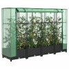 VidaXL Strat &icirc;nălțat cu husă de seră, aspect ratan, 160x40x123 cm 4015812