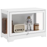 HOMCOM Vitrină expozitoare pentru colecții cu ușă rabatabilă din acrilic pentru figuri decorative 59x30x40 cm Alb | Aosom Romania