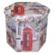 Taburet pliabil Heinner, 43 x 38 x 38 cm, hexagonal, sezut 20 mm, spatiu depozitare, pvc printat, model Phone