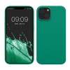 Husa Kwmobile Silicon Verde Anti-soc pt. Apple iPhone 14, Protectie Camera, Incarcare Wireless