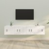 VidaXL Set dulap TV, 4 piese, alb, lemn prelucrat