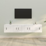 VidaXL Set dulap TV, 4 piese, alb, lemn prelucrat