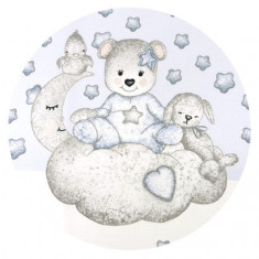 Perna bebelusi Ursulet Qmini multifunctionala 30x23 cm Teddy Bear with Blue Heart