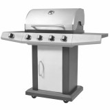 Grătar de Barbecue pe Gaz Argintiu 132 x 61 x 118 cm