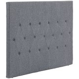 HOMCOM Testieră pentru Pat Matrimonial Trapuntată cu Butoane și 2 Agățători, Capăt de Pat Elegant, 160x7x120 cm, Gri | Aosom Romania