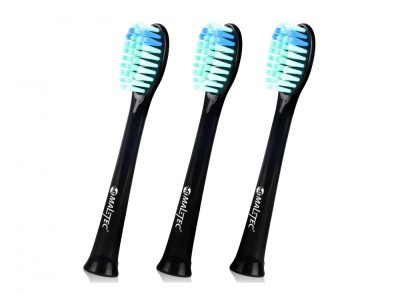 Set 3 capete de periuta pentru periuta de dinti electrica, universal, negru, MalTec 111931 foto