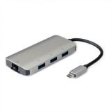 HUB USB-C cu 3 porturi USB-A + 1 x Gigabit LAN, Roline 12.02.1108*