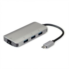 HUB USB-C cu 3 porturi USB-A + 1 x Gigabit LAN, Roline 12.02.1108*