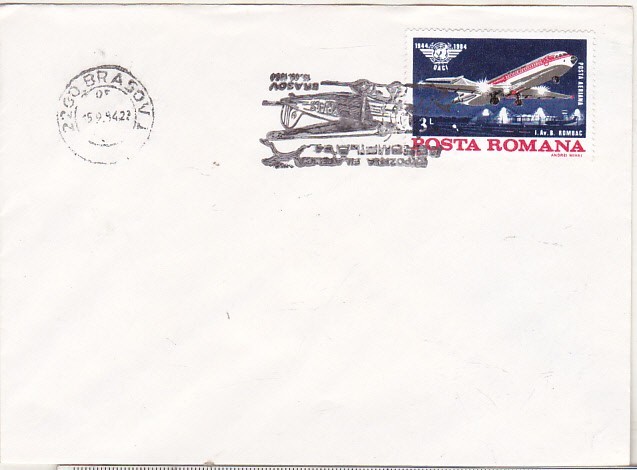 bnk fil Plic stampila ocazionala Aeromfila 1984 Brasov