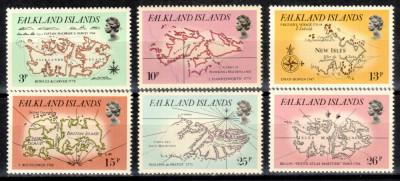 Falkland 1981, Mi #320-325**, harti vechi, MNH! Cota 5 &amp;euro;! foto