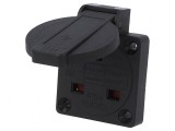 Conector alimentare AC 2P PE 250VAC 16A negru PIN 3