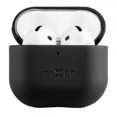 Husa Fixed PodsLeather pentru Apple AirPods 4, Neagra foto