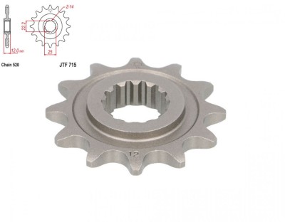 Pinion transmisie fata 520/12, JT Sprockets, GAS foto