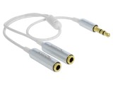 Cablu Audio DELOCK Jack 3,5mm 3pin Soclu x2 - 0,25m, Cod 65355