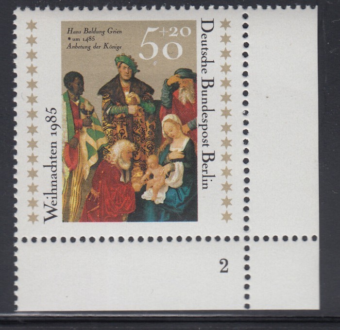 GERMANIA BERLIN 1985 CRACIUN , HANS BALDUNG , TIMBRU NESTAMPILAT