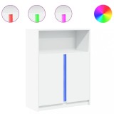 Cumpara ieftin Dulap cu LED, alb, 77x34x100 cm, lemn prelucrat