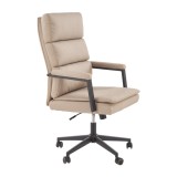 Scaun directorial HM Adriano 2, piele ecologica, inaltime reglabila, mecanism de balansare, 100 kg, bej