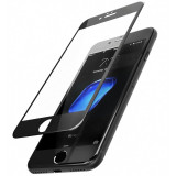 Folie Protectie ecran antisoc Apple iPhone SE (2020) Tempered Glass Full Face 3D neagra Blueline