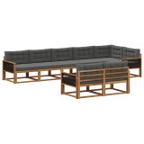 vidaXL Set de canapele de exterior cu pernă 8 pcs Natural și Antracit 3382665