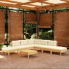 VidaXL Set mobilier grădină cu perne crem, 8 piese, lemn de pin 3096328