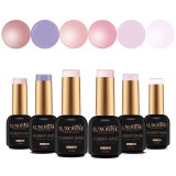 Cumpara ieftin Set 6 Rubber Base 10ml LUXORISE, Glam Crush