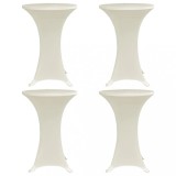 Husă de masă cu picior &Oslash;70 cm, 4 buc., crem, elastic