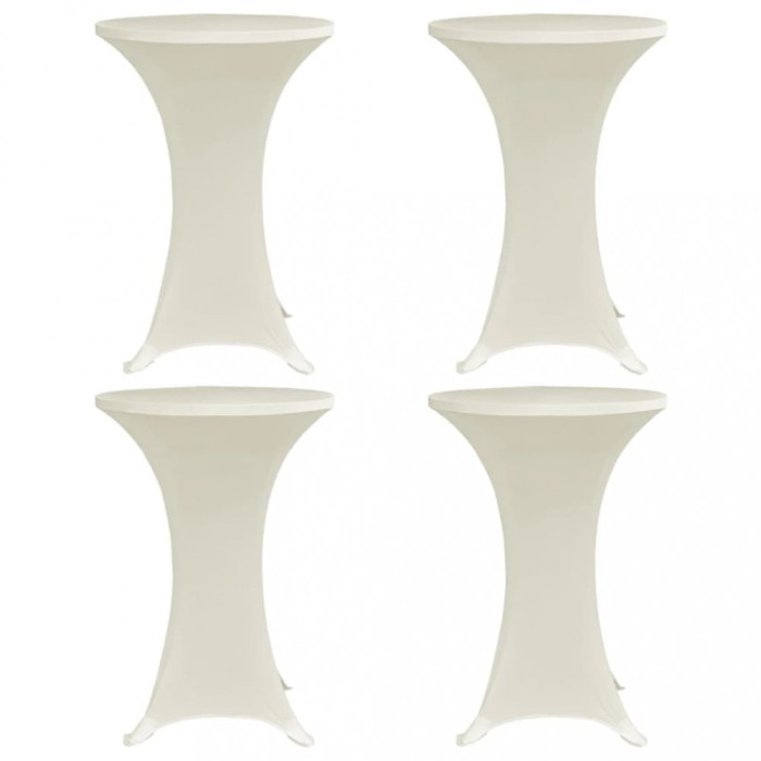 Husa de masa cu picior &Oslash;70 cm, 4 buc., crem, elastic