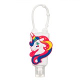 Sticluță Silicon Unicorn, Capacitate 30ml, Alb, Breloc Suspendare Multicolor, Oem