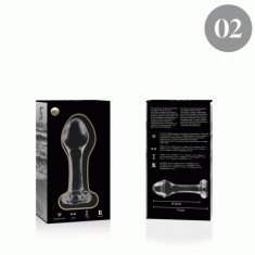 NEBULA SERIES BY IBIZA - MODEL 2 ANAL PLUG BOROSILICATE GLASS CLEAR 11 CM -O- 3.5 CM foto