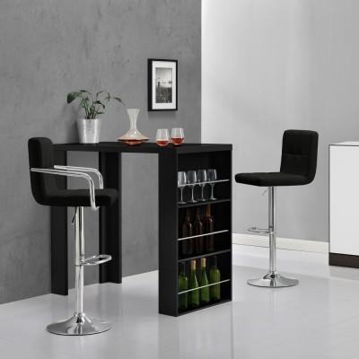 Blat bar Bartha cu rafturi incorporate negru mat [en.casa] HausGarden Leisure foto