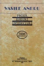 Proza Eseuri Interviuri - Vasile Andru , H110
