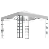 Pavilion de gradina cu siruri de lumini LED, alb, 3x3 m