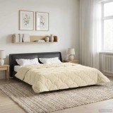 vidaXL Pilotă de vară Crem 200 x 200 cm Microfibră și fleece Teddy 42026220