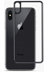 Folie Sticla Tempered Glass Apple iPhone XS Max 4D/5D Full Glue Fullcover Black Aluminium Frame Spate foto