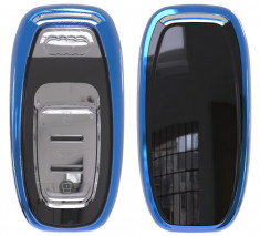 Husa Cheie Smartkey Audi 3 Butoane Albastra TPU+PC Audi A6 A7 A8 4G AutoProtect KeyCars foto