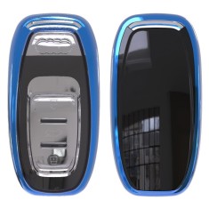 Husa Cheie Smartkey Audi 3 Butoane Albastra TPU+PC Audi A6 A7 A8 4G