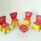 * Set mobilier lemn pt papusi / decor, pictat manual rustic / folk art
