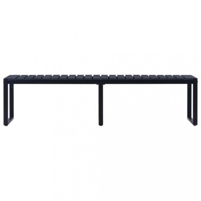 vidaXL Bancă de grădină, negru, 180 cm, placă PS foto