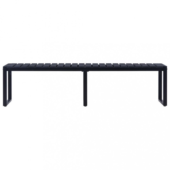 vidaXL Bancă de grădină, negru, 180 cm, placă PS
