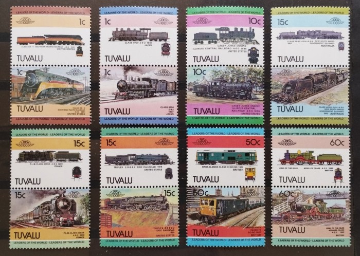 BC986, Tuvalu, lot 32 timbre trenuri (2 poze)