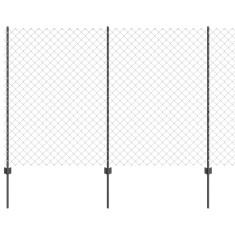 vidaXL Gard și St&acirc;lp Gri 1,5 x 10 m Oțel 3336271