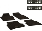 Set Covorase Auto Cauciuc Umbrella Pentru Skoda Fabia III (2014-2021) + Suport Numar Inmatriculare Mega Drive Simplu Set 2 Buc