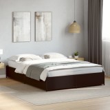 VidaXL Cadru de pat, negru, 120x200 cm, lemn prelucrat și metal