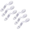 Set sigurante pentru usi si sertare, flexibile textile, ajustabile, cu adeziv 3M, pentru dulap, frigider, cuptor si mobilier, 6 bucati, alb