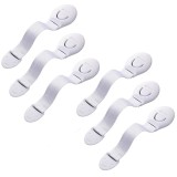 Cumpara ieftin Set sigurante pentru usi si sertare, flexibile textile, ajustabile, cu adeziv 3M, pentru dulap, frigider, cuptor si mobilier, 6 bucati, alb