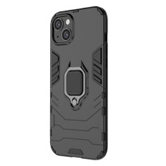 Husa antisoc armor compatibila apple iphone 15, ring-h defender, inel rotativ 360 grade, magnet suport auto incorporat, tpu si pc, black foto