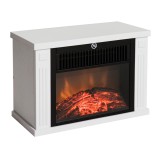 HOMCOM Șemineu Electric de Podea cu Efect de Flacără, Putere Reglabilă 600/1200W, Acoperire 10-15m&sup2;, Alb | Aosom Romania