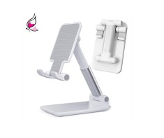 Suport pentru telefon si tableta, Pliabil, Ajustabil, Alb