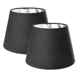 Set 2 Abajururi, E27, Negru/Argintiu, Navaris, 53997.01.42