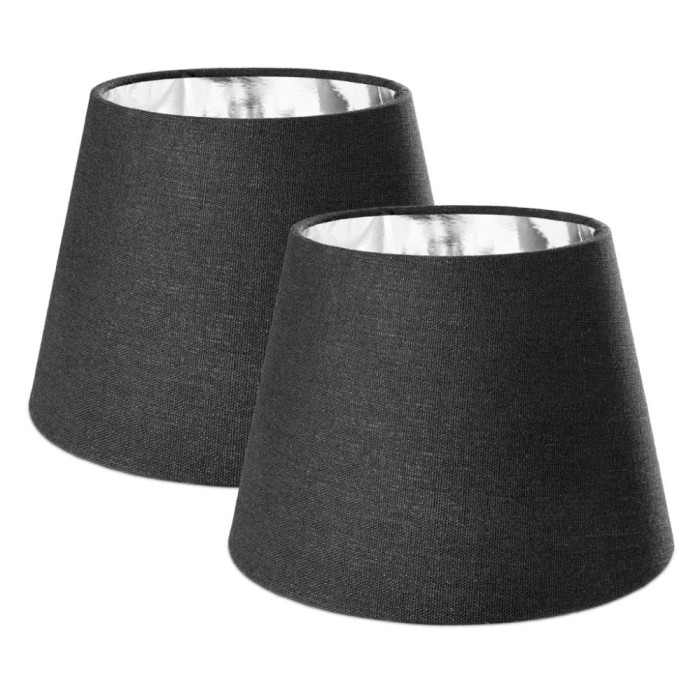 Set 2 Abajururi, E27, Negru/Argintiu, Navaris, 53997.01.42